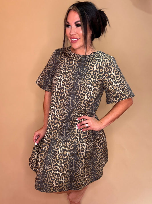 LETS GO SOMEWHERE LEOPARD DRESS