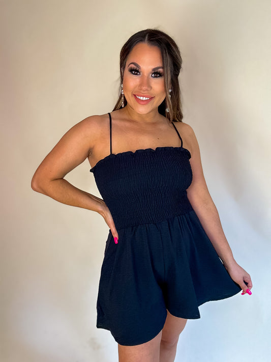 A MOMENT FOR LOVE BLACK ROMPER