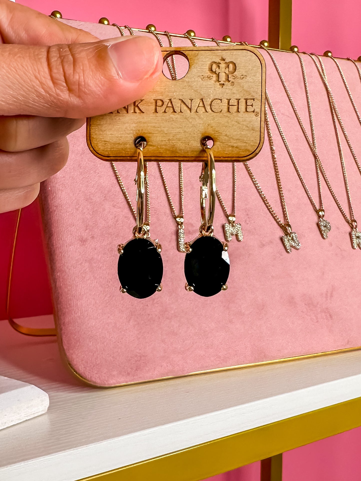 BLACK DROP DANGLE EARRINGS