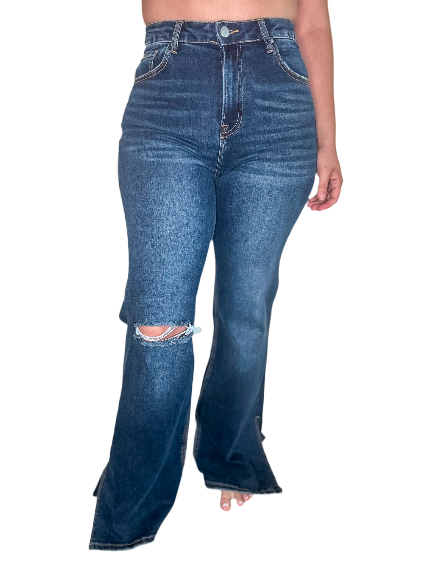 HIGH RISE DISTRESSED WIDE FLARE - 5385 (RISEN BRAND)