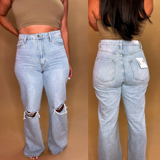 HIGH RISE FLARE JEANS BY FLYING MONKEY (2473)