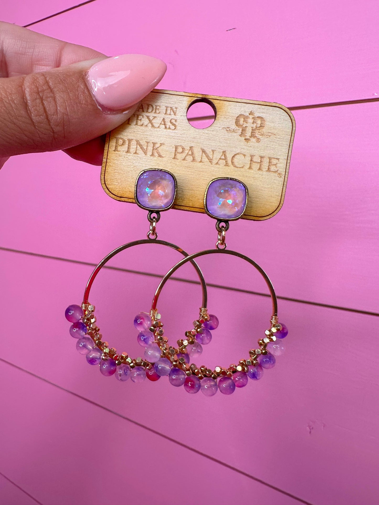 PURPLE BEADED EARRINGS